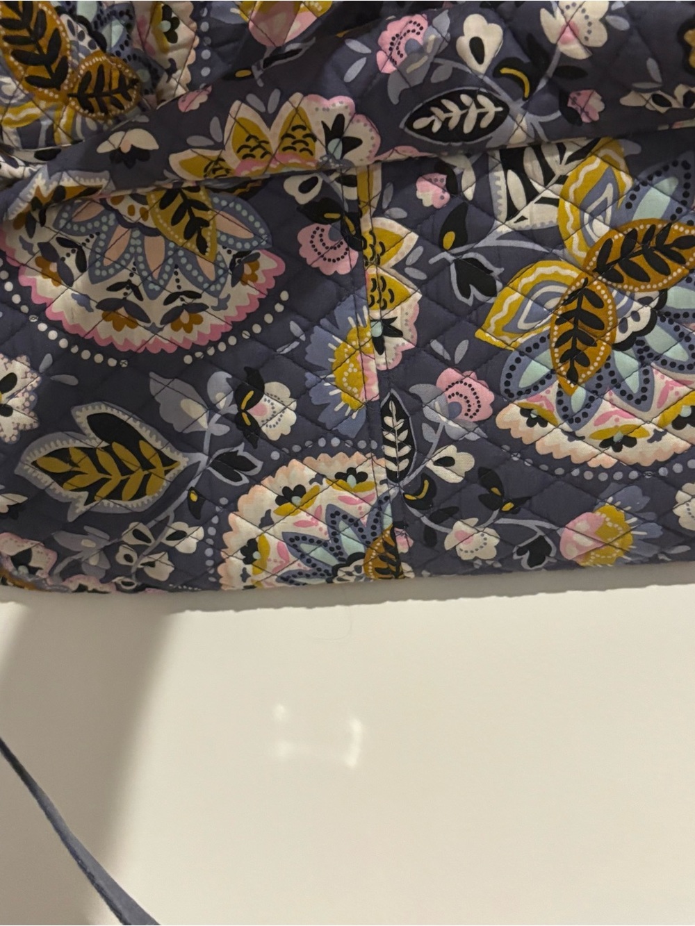 Vera Bradley Quilted Floral Duffle Weekender Bag in Navy - Picture 7 of 11